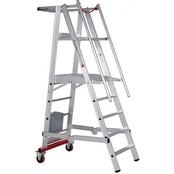 Euroline Premium 32778 Podestleiter fahrbar, klappbar 5 Stufen