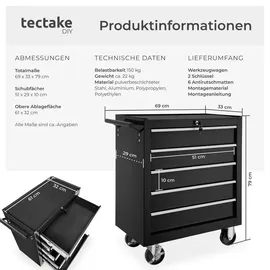 Tectake tectake® Werkzeugwagen Rollen Ø 100 mm