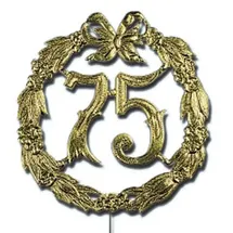 DEMMLER Jubiläumszahl 75 Ø 13 cm gold