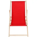 Gartenliege Rot Liegestuhl Holz Campingliege Strandliege Sonnenliege Liege - Melko