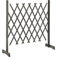 vidaXL Garten-Rankzaun 120 x 90 cm Grau/Holz