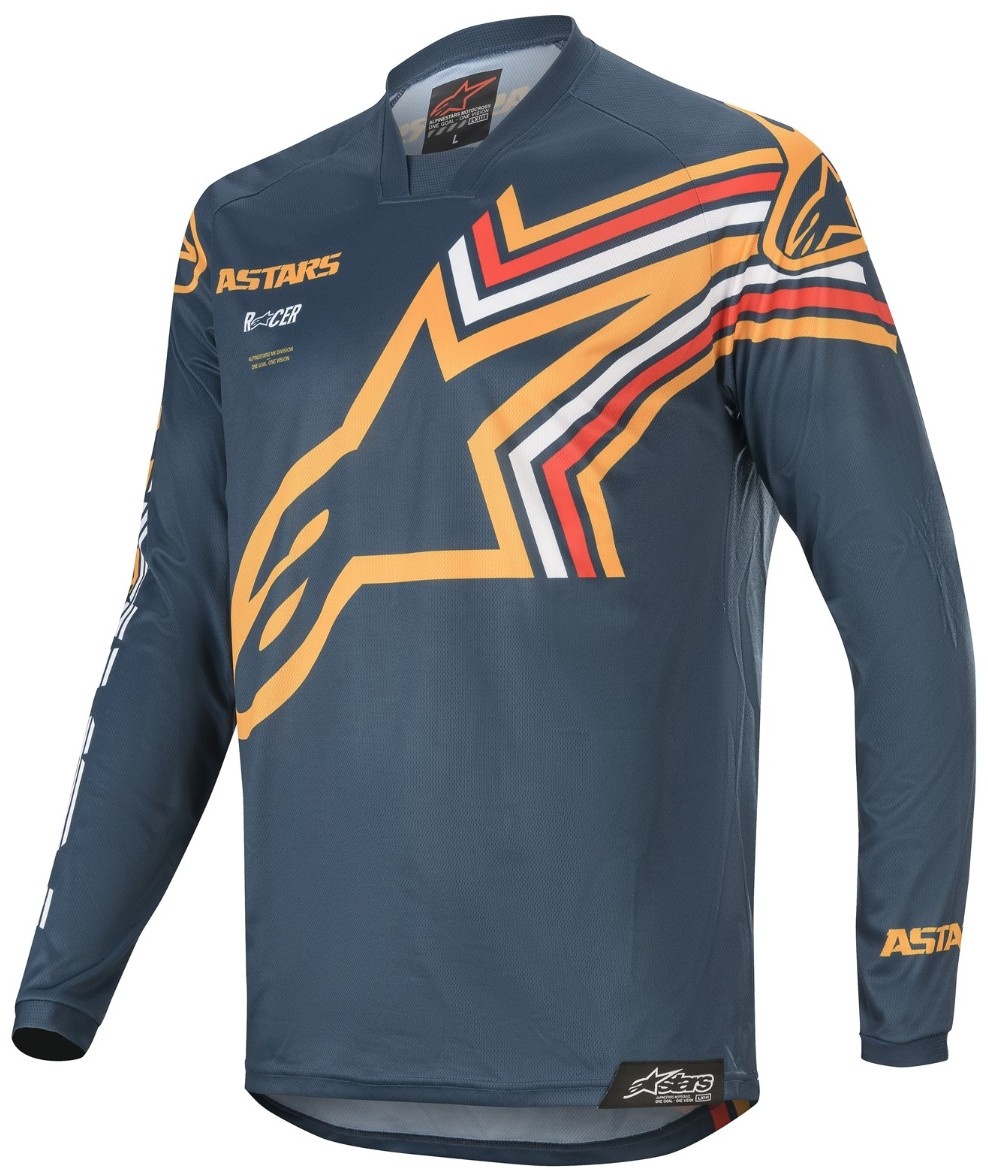 Crosshemd Alpinestars Racer Braap Jersey 2020 navy orange, S