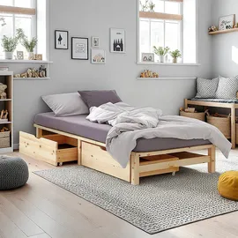 Homestyle4u Futonbett 90 x 200 cm Braun