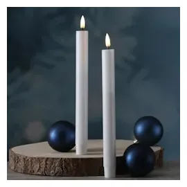 Deluxe Homeart Mia LED Stabkerzen 24 cm weiß 2 St.