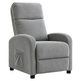 Hti-Living Liegesessel Jasna Cord 66,5 x 103 x 70 cm Grau mit Relaxfunktion