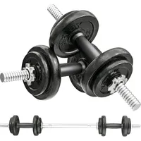 sportnow Hantelset 2er Set Kurzhanteln verstellbar bis 20 kg grau / schwarz