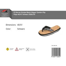 F2 Beach Slipper Comfort Schwarz 40,5