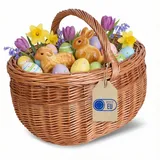 Creative Home Einkaufskorb Picknickkorb Handgeflochten Naturbraun 36 x 27 x 32 cm