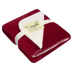 Sherpafleece Kuscheldecke JN955, burgunder-rot/natur
