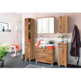 WELLTIME Waschbeckenunterschrank WELLTIME "Ravenna", braun (eichefarben), B:70cm H:59cm T:35cm, Schränke, Waschbeckenunterschrank, Breite 70 cm, Türen mit Anschlagdämpfern