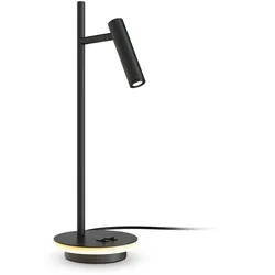Maytoni Moderne LED Tischleuchte mit Schalter, Lampenfuß Hintergrundlicht, Spot drehbar, schwarz, 8W 220-240 V