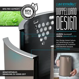 Arendo Wasserkocher 1,5 l Beige