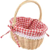 Cabilock Aufbewahrungskorb Rattan Aufbewahrungskorb Für Süßigkeiten Dekorativer Partykorb Picknickkorb Damenhandtaschen Mit Tragegriff Korb Mit Griff Seegras Hölzern Braut Bambus Belohnung