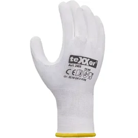 TRIZERATOP teXXor® Polyester-Strickhandschuhe POLYURETHAN BESCHICHTET weiß/weiß