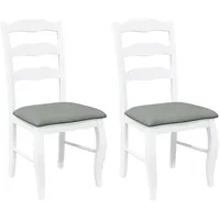 deluke Esszimmerstuhl RESZ Polyester Weiß-Grau 2er Set