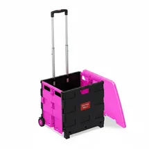 Relaxdays Einkaufstrolley pink schwarz 50 x 48 x 13 cm
