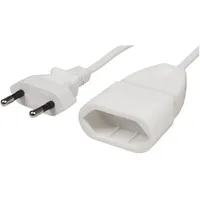 McPower Verlängerungskabel 1m, Eurostecker, weiß
