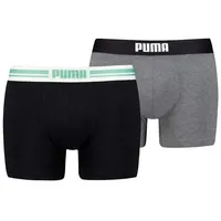Puma MEN EVERYDAY PLACED LOGO BOXERS 2P mint jelly / grau melange M 2er Pack