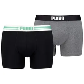 Puma MEN EVERYDAY PLACED LOGO BOXERS 2P mint jelly / grau melange M 2er Pack