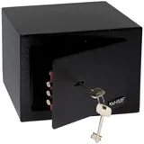 HMF 49216-02 Tresor mit Schlüssel, Möbeltresor klein 23 x 17 x 17 cm, Schwarz