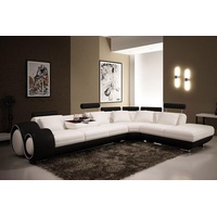 JVmoebel Ecksofa Sofa Couch Polster Sitz Wohnlandschaft Garnitur L-Form Stoff Leder, Made in Europa weiß