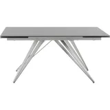 NEMURO Esstisch  Auszugtisch 160 (240) cm Edelstahl Glas grau - Grau