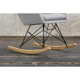 KAWOLA Schaukelsessel Stella Polyester 60 x 90 x 70 cm Grau mit Rollen