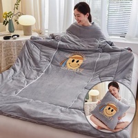 Decke mit Ärmeln Tragbare TV-Decke Ganzkörperdecke Kuscheldecke Tagesdecke Sherpa Warme Decke für Erwachsene Frauen und Männer (Kristallsamt)