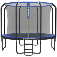 SONGMICS Gartentrampolin Ø 305/366 cm Trampolin, gepolstertes Gestell blau