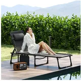 Outsunny Sonnenliege 200 x 65 x 30 cm Schwarz