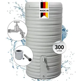 GARANTIA Nordic 2in1 Regenspeicher 300 l steingrau inkl. Auslaufhahn + Fallrohranschlüss
