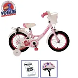 Kinderfahrrad Volare Ashley - 14 Zoll - Pink - Inklusive Fahrradhelm & Zubehör - Rosa