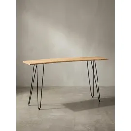 KADIMA DESIGN Schreibtisch / Massivholz/Metall, 150x36x75 cm Baumkante, Haarnadelbeine