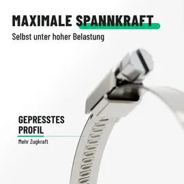 greate 10er Pack Schlauchschellen Edelstahl 50-70 mm einstellbar rostfrei