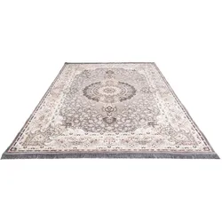 Orientteppich MORGENLAND "Raha", grau, B:150cm H:7mm L:225cm, Polyacryl, Teppiche, Wohnzimmer, Fußbodenheizung geeignet