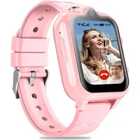 4G Smartwatch Kinder mit GPS und Telefon, Smart Watch Kinder mit WiFi, Videoanruf, 2 Kamera, SOS, Schulmodus Jungen und Mädchen 4–16 Jahren. - Rosa