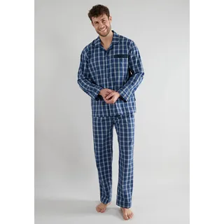 Götzburg Pyjama in Blau/Weiß M