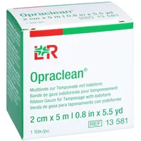 ToRa Pharma GmbH OPRACLEAN Mullbinde z.Tampon.m.Jodoform 2 cmx5 m