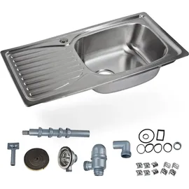 stabilo-sanitär Hemera R links Einbauspüle Edelstahl Handbetätigung 780 x 430 mm