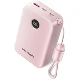Vention Powerbank Vention 20000mAh 22.5W USB-C abnehmbares Kabel Rosa