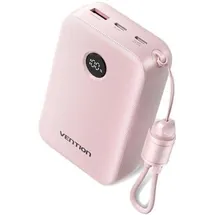 Vention Powerbank Vention 20000mAh 22.5W USB-C abnehmbares Kabel Rosa