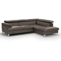 Roller Ecksofa - stone - Leder - Basismodell - Recamiere rechts