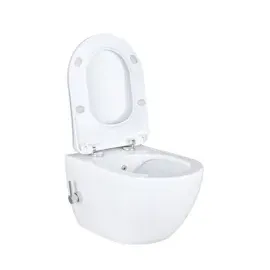 Creavit Design RimOff Hänge WC mit WC-Sitz Weiß spülrandlos