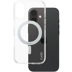 CARE by PanzerGlass® Feature Case Transparent Silber Kickstand & MagSafe für iPhone 16
