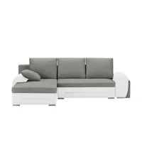 Sofa.de Ecksofa mit Beleuchtung und Schlaffunktion Emma ¦ grau ¦ Maße (cm): B: 280 H: 96 T: 184