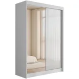 altdecor Schiebetürenschrank VESLI 150 x 215 x 61 cm Weiß