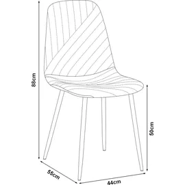 [en.casa] Essgruppe 'Hemnes' 5-teilig 1 Tisch mit 4 Stühlen Textilbezug Stahlbeine Hellbraun - Hellbraun