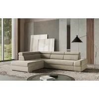 sit&more Ecksofa »Broadway L-Form«, mit verstellbaren Kopfteilen, wahlweise mit Bettfunktion, beige