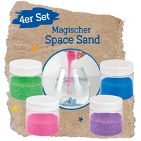 moses. PhänoMINT 4er-Set Magischer Space Sand – Hydrophober bunter Sand zum Spielen und Experimentieren, Schimmernder Spielsand in 4 Farben für Kinder ab 8 Jahren