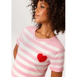 Aniston CASUAL Strickpullover gestreift mit eingestricktem Herz Rosa 46